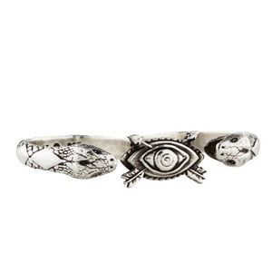 Pamela Love Illuminas Dual Two Finger Silver Adjustable Snake Serpent Ring